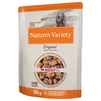 Zooplus Nature's variety original paté no grain medium/maxi adult hondenvoer - rund 8 x 300 g aanbieding