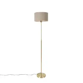 Lampenlicht.nl Vloerlamp verstelbaar goud met boucle kap taupe 35 cm - parte aanbieding