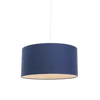 Lampenlicht.nl Moderne hanglamp wit met antiek blauwe kap 50 cm - combi 1 aanbieding