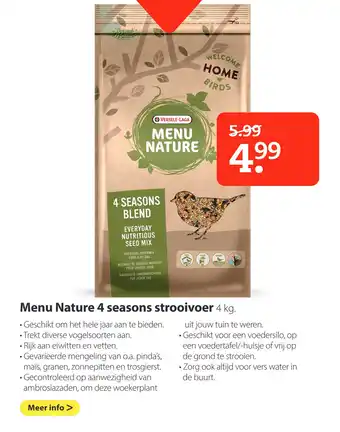 Boerenbond Menu Nature 4 seasons strooivoer aanbieding