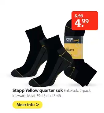 Boerenbond Stapp Yellow quarter sok aanbieding