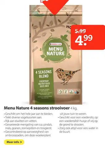 Pets Place Menu Nature 4 seasons strooivoer aanbieding