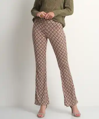 terStal Dames flared broek met trendy print multicolor in maat aanbieding