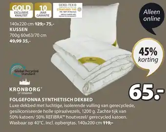 Jysk Folgefonna synthetisch dekbed aanbieding