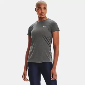 Under Armour Dames t-shirt under armour tech™ carbon heather / metalen zilver s aanbieding