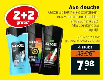 Trekpleister Axe douche 4 st aanbieding