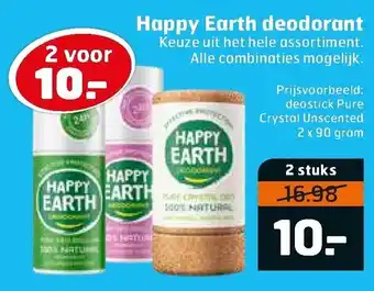 Trekpleister Happy Earth deodorant 2 st aanbieding