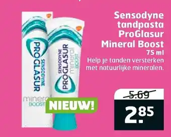 Trekpleister Sensodyne tandpasta ProGlasur Mineral Boost 75 ml aanbieding