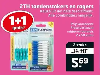 Trekpleister 2TH tandenstokers en ragers 2 st aanbieding