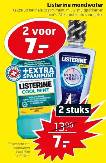 Trekpleister Listerine mondwater 2 st aanbieding