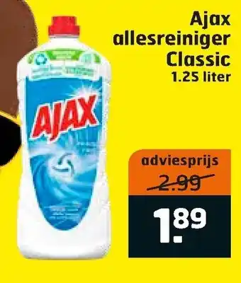 Trekpleister Ajax allesreiniger Classic 1.25L aanbieding