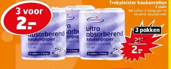 Trekpleister Trekpleister Keukenrollen 3*2st aanbieding