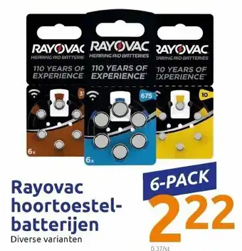 Action RAYOVAC Hoortoestelbatterijen 6-pack aanbieding