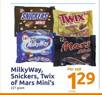 Action Mars, Snikers, Twix of Milky Way mini's 227g aanbieding