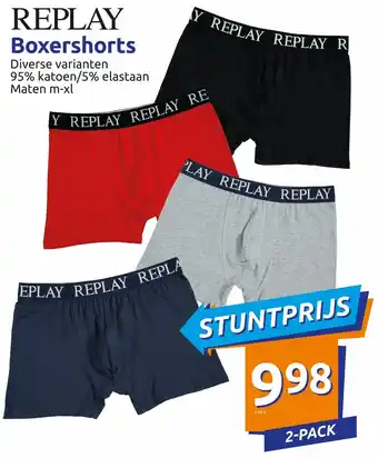 Action Replay Boxershorts m-xl 2-pack aanbieding