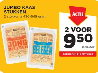 Jumbo Kaas Stukken 2 stukken a 430-545 gram aanbieding