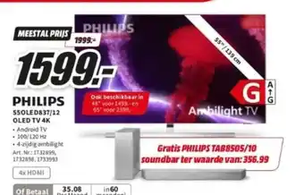 MediaMarkt Philips 55OLED837/12 OLED TV 4K aanbieding