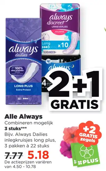 PLUS Alle Always aanbieding