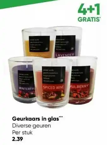 Big Bazar Geurkaars in glas aanbieding