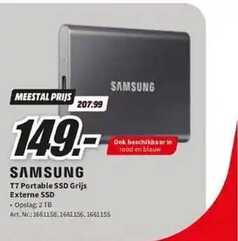 MediaMarkt Samsung t7 portable ssd grijs externe ssd aanbieding