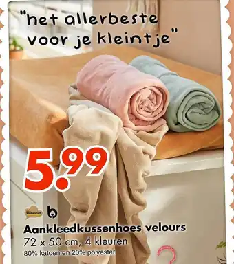 Wibra Aankleedkussenhoes velours aanbieding