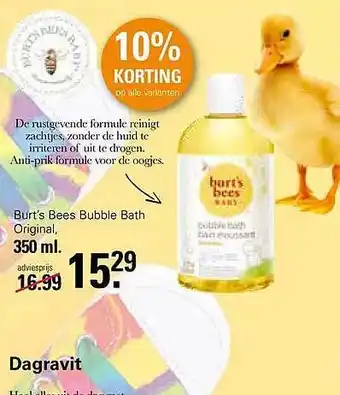 De Online Drogist Burt's bees bubble bath original aanbieding