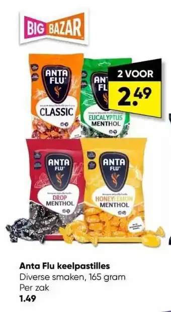 Big Bazar Anta flu keelpastilles aanbieding