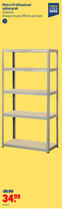 Makro Metro Professional opbergrek aanbieding