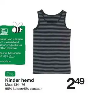 Zeeman Eco kinder hemd gestreept aanbieding