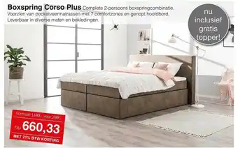 Woonsquare Boxspring corso plus complete 2-persoons boxspringcombinatie aanbieding