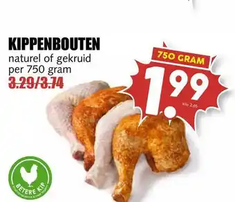 MCD Supermarkt Kippenbouten naturel of gekruid 750 gram aanbieding