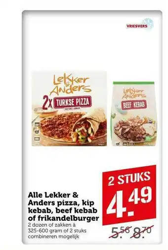 CoopCompact Alle lekker & anders pizza, kip kebab, beef kebab of frikandelburger aanbieding