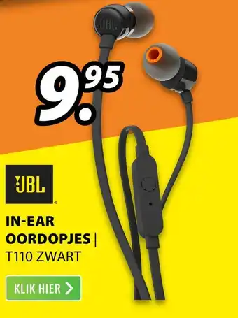 Expert Jbl in-ear oordopjes | t110 zwart aanbieding