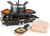 Bol.com Entrecote 2-in-1 raclette-grill & fondue natuursteen 1100w 8 personen onderzetters aanbieding