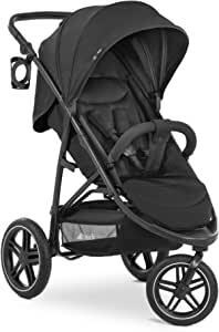 Hauck 148433 Rapid 4R Plus buggyset tot 25 kg met ligstand vanaf de geboorte, in hoogte verstelbare duwstang met bekerhouder, XL kap UPF 50 , compact, met één hand inklapbaar - grijs : Hauck