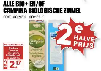 MCD Supermarkt Alle Bio+ En-of Campina Biologische Zuivel aanbieding