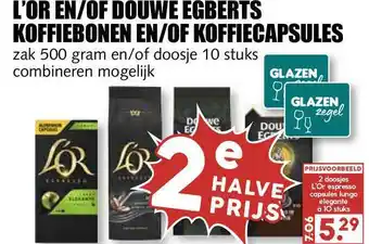 MCD Supermarkt L'Or En-of Douwe Egberts Koffiebonen En-of Koffiecapsules aanbieding