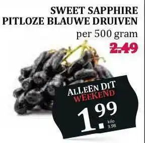 MCD Supermarkt Sweet Sapphire Pitloze Blauwe Druiven aanbieding