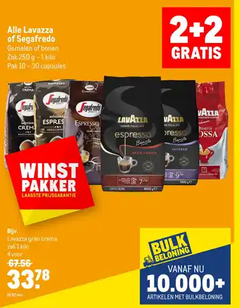 Makro Alle lavazza of segafredo aanbieding