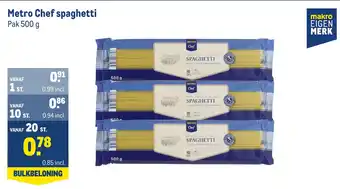 Makro Metro chef spaghetti aanbieding