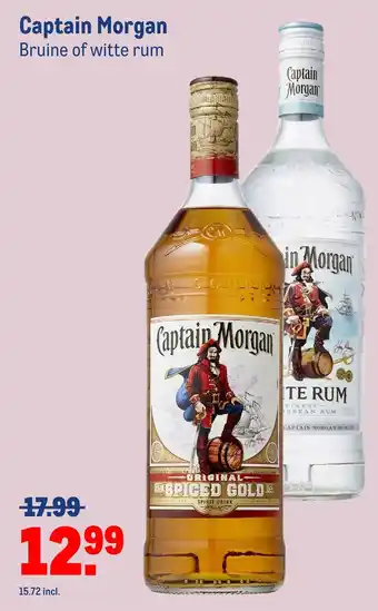 Makro Captain morgan bruine of witte rum aanbieding