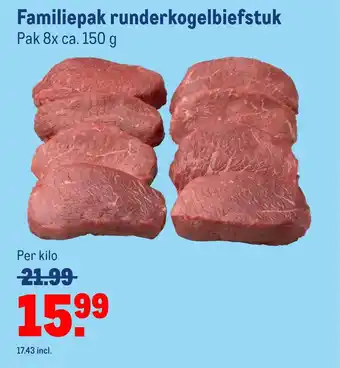 Makro Familiepak runderkogelbiefstuk aanbieding