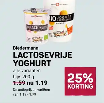 Ekoplaza Biedermann lactosevrije yoghurt aanbieding