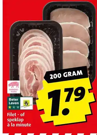 Boni Filet - of speklap à la minute aanbieding