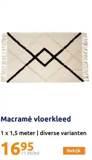 Action Macramé vloerkleed aanbieding