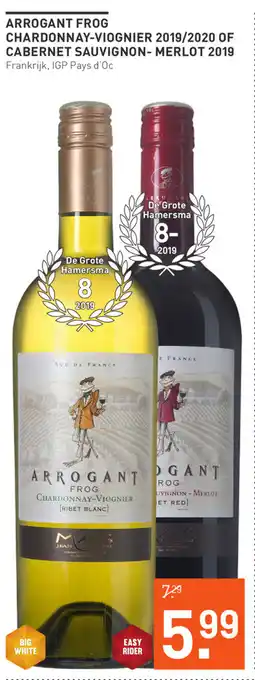 Gall & Gall Arrogant frog chardonnay-viognier 2019/2020 of cabernet sauvignon - merlot 2019 aanbieding