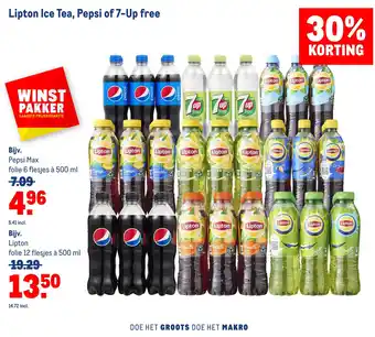 Makro Lipton ice tea, pepsi of 7-up free aanbieding