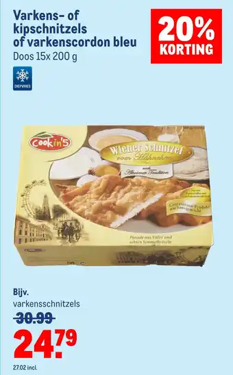 Makro Varkens- of kipschnitzels of varkenscordon bleu aanbieding