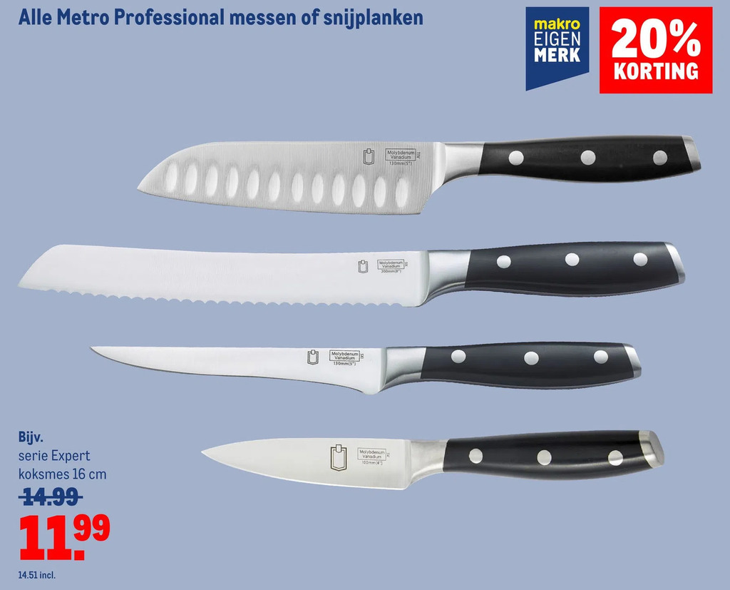 Alle metro professional messen of snijplanken aanbieding bij Makro