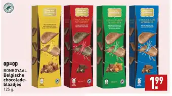 ALDI Bonroyaal Belgische chocolade-blaadjes 125 gram aanbieding